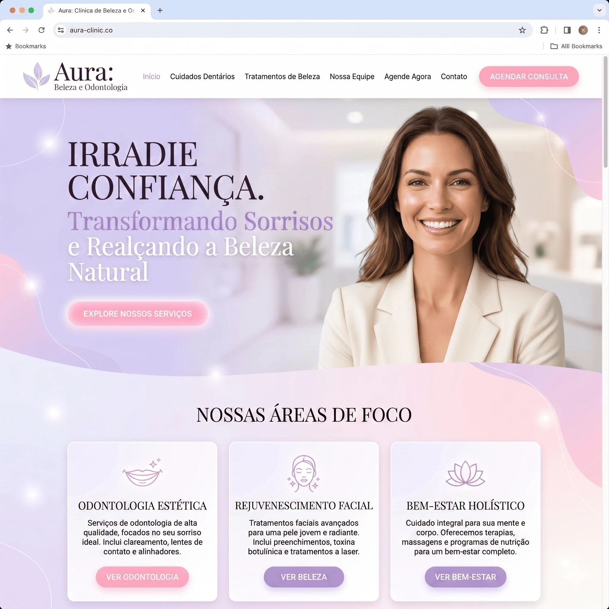 Template de Beleza - Clínicas Estéticas e Salões