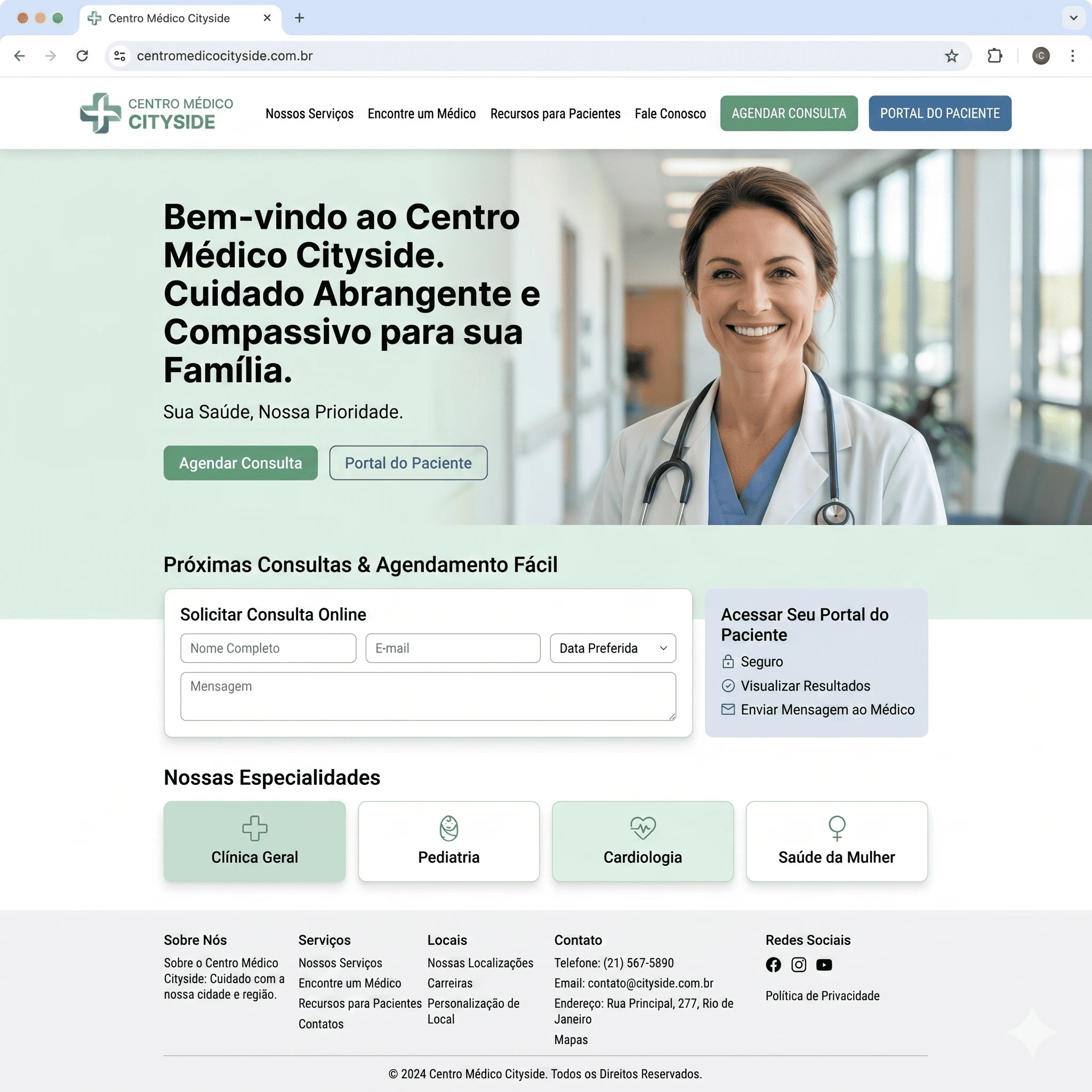 Template de Saúde - Médicos e Clínicas